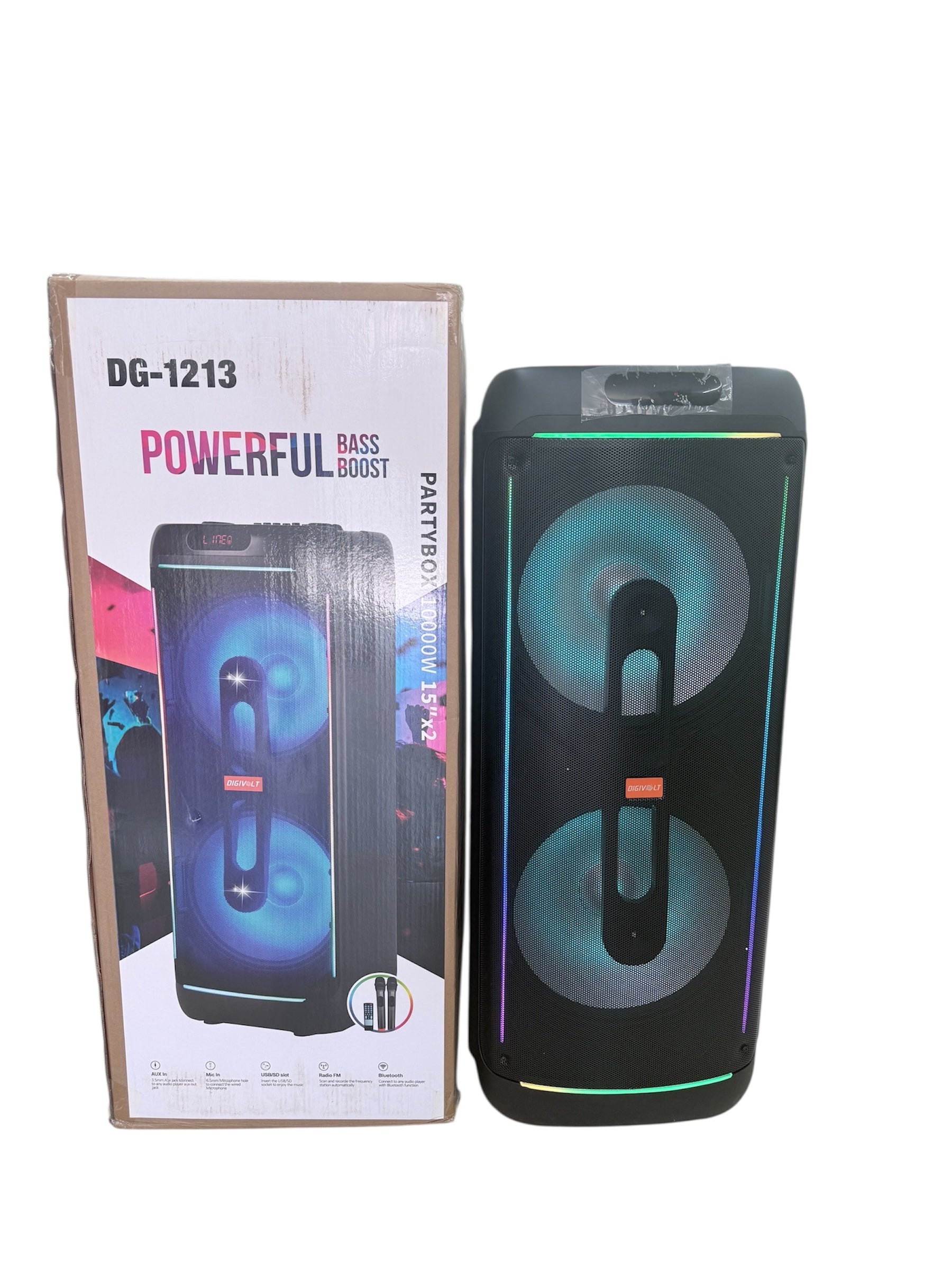 Speaker Digivolt DG-1213 15” double speaker with 2 wireless mic and vocal cut