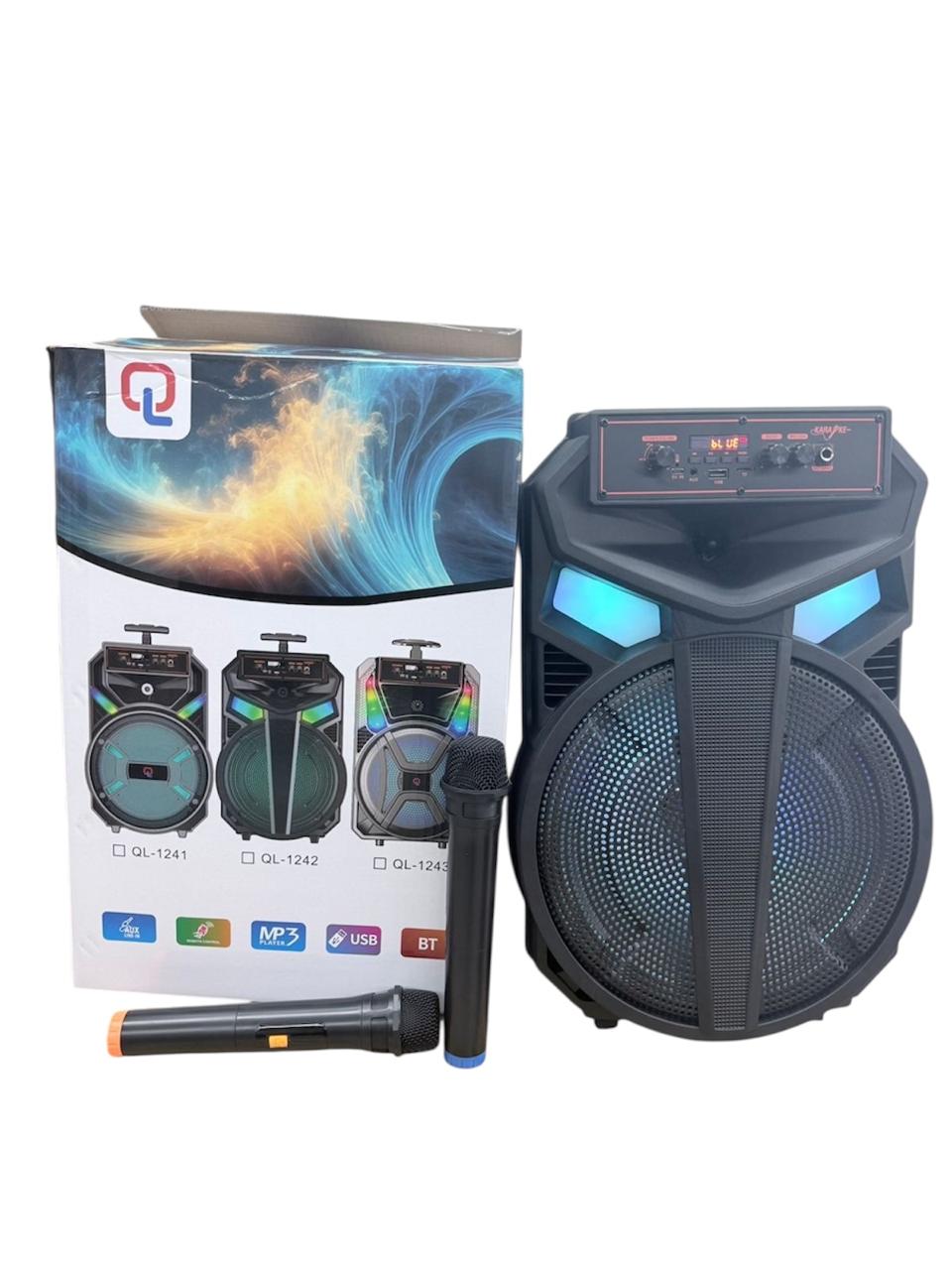 QL-1242 Speaker, MP3, USB, Wireless Mic, AUX, RGB Lighting