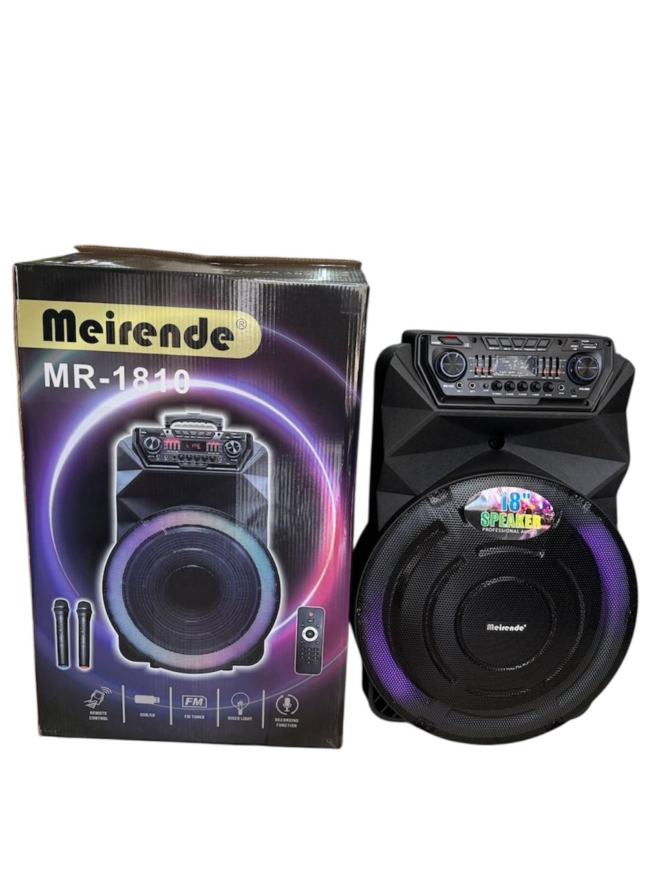 Meirende Speaker MR-1810, RGB, Blurtooth, AUX, Two Wirelees Mic