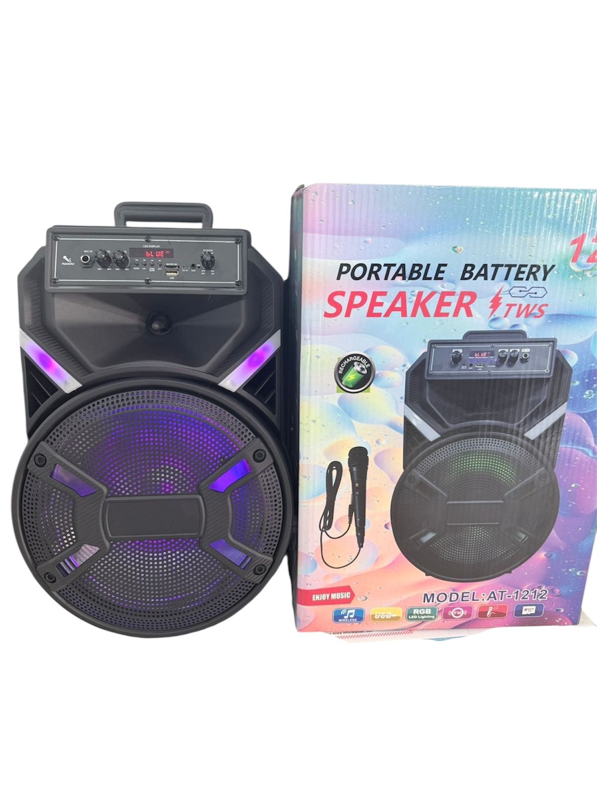 Portable Battery Speaker TWS 12" MODEL: AT-1212