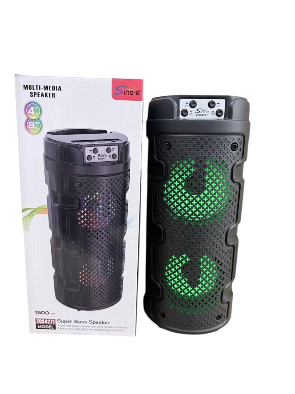 MULTI-MEDIA Speaker 4"x2, 8Wx2, 1500 mAh, Model:ZQS4271, RGB Lights,Bluetooth,AUX
