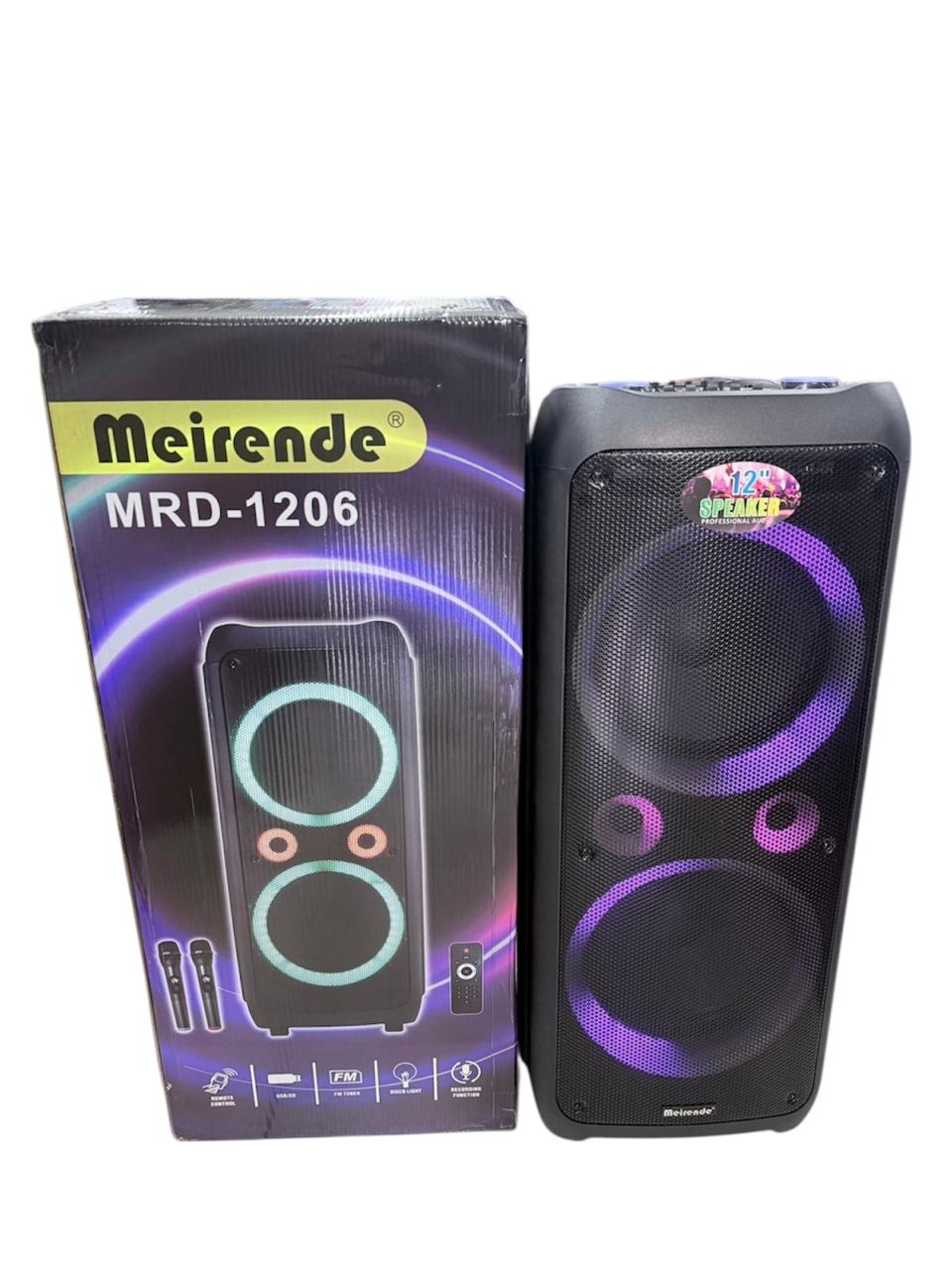 Meirende MRD-1206, Remote control, Two wireless microphones, USB, RGB Lights, FM Tuner, Recordings function