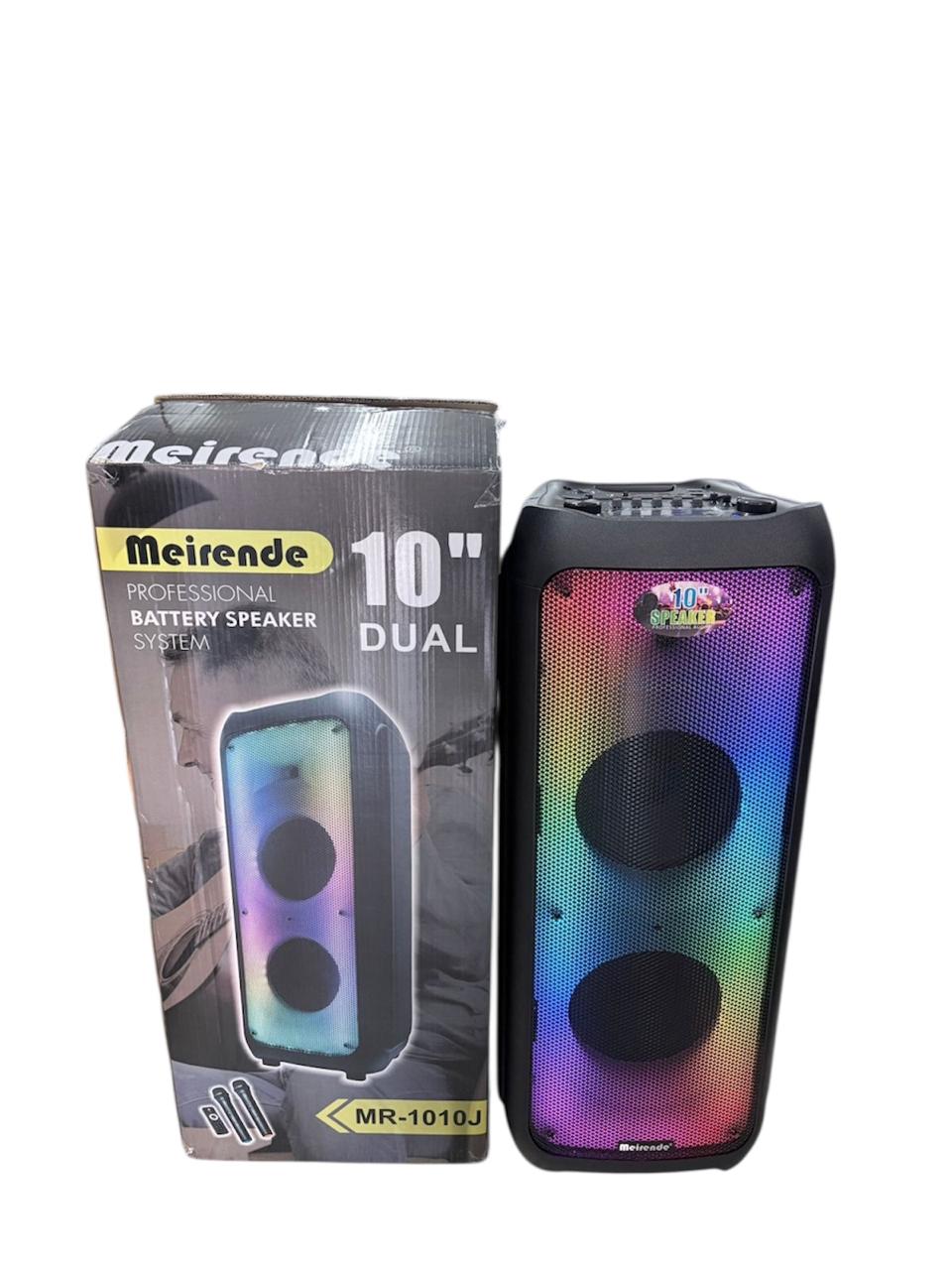 Meirende MR-1010J, 10" DUAL, Remote control, Two wireless microphones, USB, RGB Lights