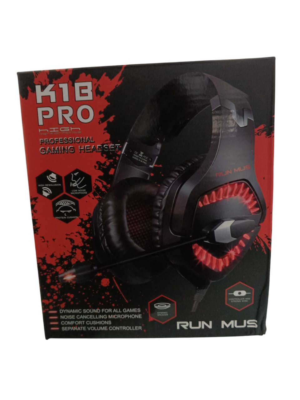 RUN MUS Professional Gaming Headset K1B PRO
